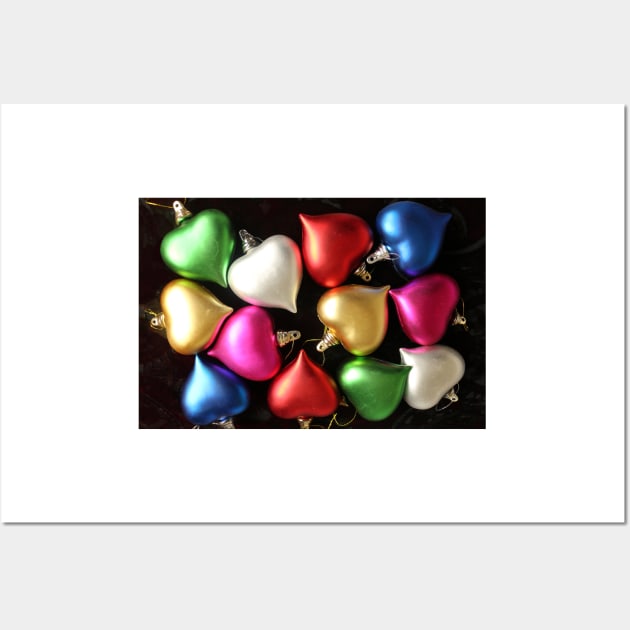 Colourful Heart Decorations Wall Art by pinkal